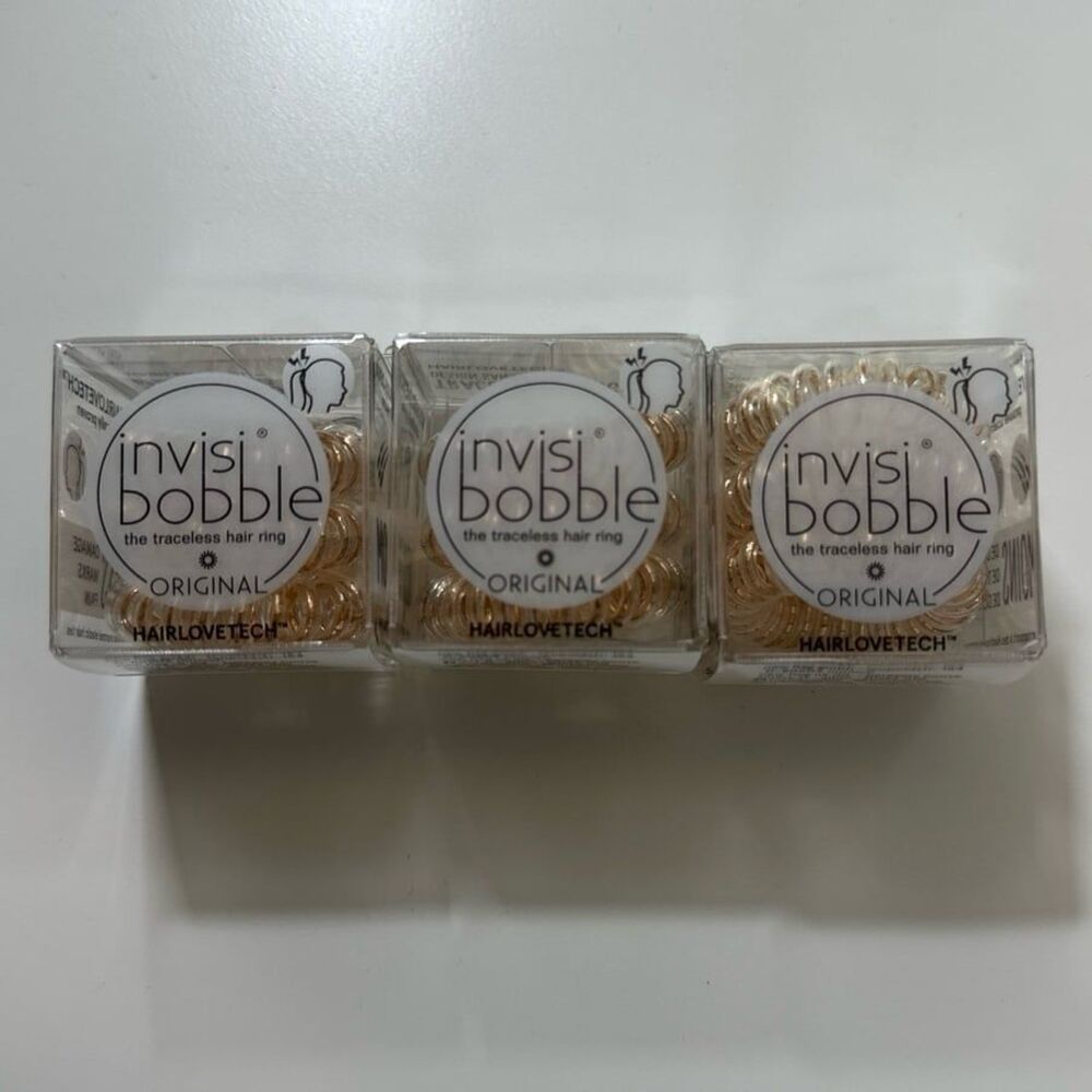 Invisibobble Original Hair Ring Hair Tie Elastic 3pk Bronze Me Pretty LOT of 3 N